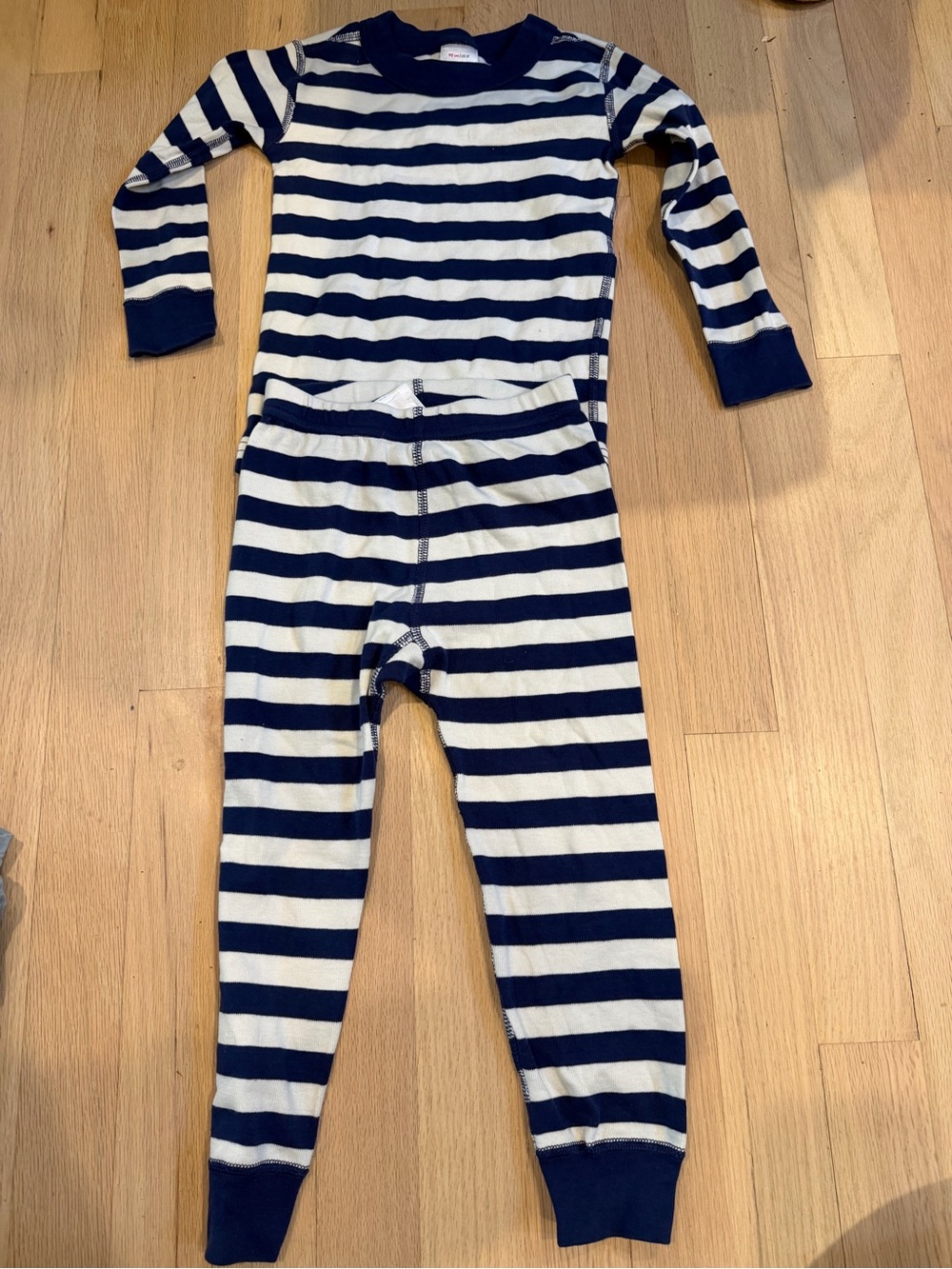 Hanna Andersson Navy & White Striped Kids Two Piece Pajamas
